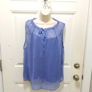 Liz Claiborne Size 2X Light Blue Sleeveless Blouse